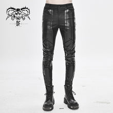 Load image into Gallery viewer, PT132 Robot armor gloss printing skinny black stretch men trousers