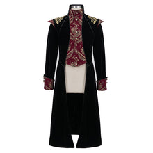 Load image into Gallery viewer, CT11801 Gothic jacquard black stand collar embroidery men long coat