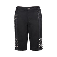 Load image into Gallery viewer, PT140 Punk rough rope mesh spliced men fifth trousers