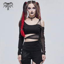 Load image into Gallery viewer, TT175 Hollow out waist Bandage strapless long-sleeved T-shirt