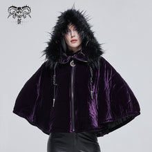 Load image into Gallery viewer, CA02902 Quilted purple velvet shawl