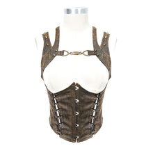Load image into Gallery viewer, WT052 coffee Steampunk shapewear sexy women lace up slim waistcoats