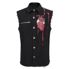Load image into Gallery viewer, SHT093 Heart Printing Sleeveless Men's Punk Shirt