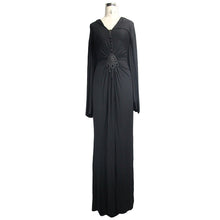 Load image into Gallery viewer, SKT040 chinese frog button sexy women bat sleeve deep V neck evening dress