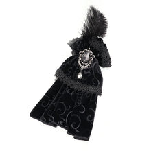 Load image into Gallery viewer, AS072 Gothic unisex delicate brooches and feather velveteen bow tie