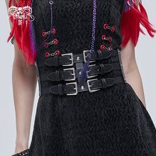 Load image into Gallery viewer, AS096 Punk three horizontal metal buckle girdle