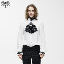 Load image into Gallery viewer, SHT02302 Gothic western fashion palace embroidered ruffled sleeves white men chiffon shirts