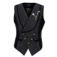 Load image into Gallery viewer, WT07001 Gothic dark pattern black vest (with brooch)