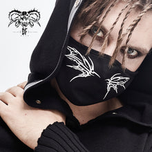 Load image into Gallery viewer, MK02302 black and white punk 3D wing printed mask for women and men