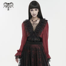 Load image into Gallery viewer, SHT09602 Red Gothic daily life Long Sleeve women Shirts