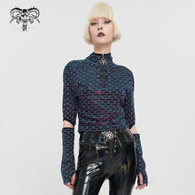 Load image into Gallery viewer, TT220 Cyberpunk dream color mesh Long Sleeve Women's T-Shirt