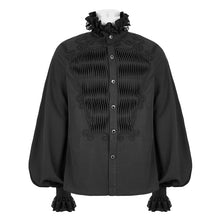Load image into Gallery viewer, SHT04201 Hand-embroidered coffin shape gothic flower braid men chiffon shirt
