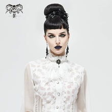 Load image into Gallery viewer, AS08002 white Gothic chiffon lace bow tie
