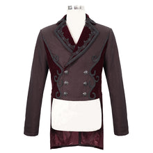 Load image into Gallery viewer, CT17402 wine Gothic men dress coat