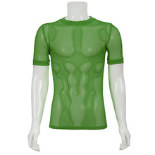 Load image into Gallery viewer, TT03904 party green diamond-shaped net basic style short sleeve men T-shirts