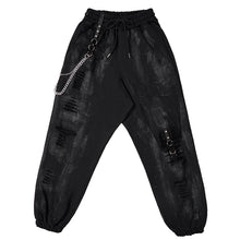 Load image into Gallery viewer, PT174 Distressed burnt out hand-painted women trousers