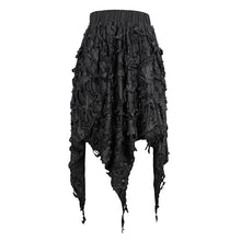 Load image into Gallery viewer, SKT130 Dark tattered sharp hem skirt