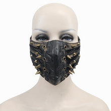 Load image into Gallery viewer, MK01502 bronze punk rock metallic sharp nails steampunk leather mask