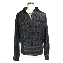 Load image into Gallery viewer, SHT020 Spring Gothic lace up neckline skull printed men shirt with braids