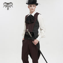 Load image into Gallery viewer, WT06602 RED Striped Removable Swallowtail Men's Vest