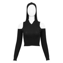 Load image into Gallery viewer, SR012 Strapless hooded woolen knitted sweater