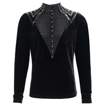 Load image into Gallery viewer, TT203 Military Uniform Velvet Small Stand Collar Men's T-Shirt