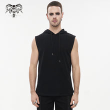 Load image into Gallery viewer, TT209 Basic style loose sleeveless punk black men hoodie