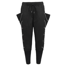 Load image into Gallery viewer, PT179 punk men black harem JOGGER PANTS with side chains
