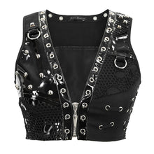 Load image into Gallery viewer, WT058 Punk asymmetric heavy metal super short vest