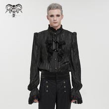 Load image into Gallery viewer, SHT092 Pleated Rubberized Gothic Men's Shirt