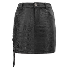 Load image into Gallery viewer, SKT126 Snakeskin print asymmetric skirt