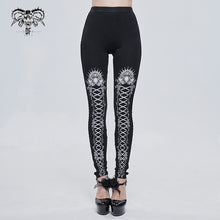 Load image into Gallery viewer, PT14701 White lace tie-rope pattern printed leggings