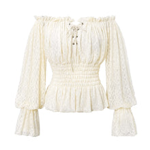 Load image into Gallery viewer, TT15102 pure princess lolita everyday wearing off shoulder lantern sleeves girls lace top