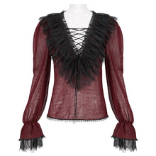Load image into Gallery viewer, SHT09602 Red Gothic daily life Long Sleeve women Shirts