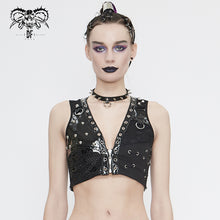 Load image into Gallery viewer, WT058 Punk asymmetric heavy metal super short vest
