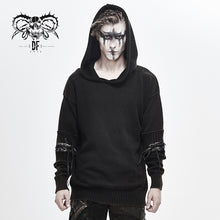 Load image into Gallery viewer, SR009 devil fashion everyday clothing newest style winter black punk men hooded sweater