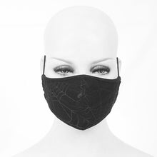 Load image into Gallery viewer, MK018 Devil fashion spider web pattern punk black cotton cloth masks