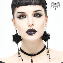 Load image into Gallery viewer, AS093 black roses gothic sexy women earrings