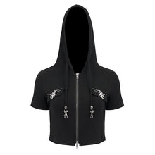 Load image into Gallery viewer, TT205 Everyday Short Sleeve Super Short Women Hoodie