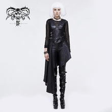 Load image into Gallery viewer, SKT089 zipper up asymmetric sleeveless women punk rock mid-length leather dress
