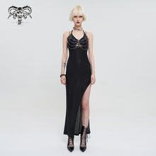 Load image into Gallery viewer, SKT153 high slit halterneck punk dress