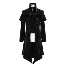 Load image into Gallery viewer, CT13401 Hand-embroidered cape collar black velveteen gothic coat for men