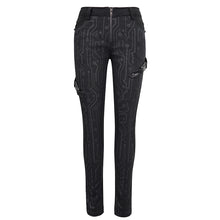 Load image into Gallery viewer, PT142 Cyberpunk circuit printed leather loops women pants