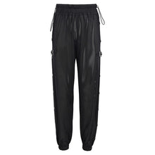 Load image into Gallery viewer, PT178 Women elastic waistband side slit mesh punk pencil pants