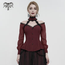 Load image into Gallery viewer, SHT09502 Red Off shoulder Lolita blouse