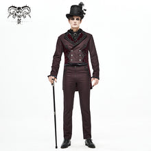 Load image into Gallery viewer, CT17402 wine Gothic men dress coat