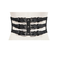 Load image into Gallery viewer, AS096 Punk three horizontal metal buckle girdle