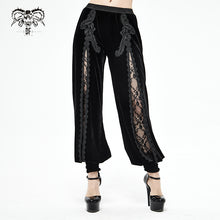 Load image into Gallery viewer, PT123 Gothic black lace sexy women velvet pants