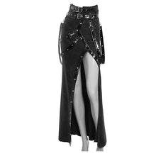 Load image into Gallery viewer, SKT101 High side slit design Japanese sexy girls black half skirts with adjusted loops
