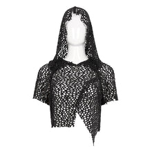 Load image into Gallery viewer, TT189 Punk Wool Mesh Hooded Short Sleeve Women's T-Shirt